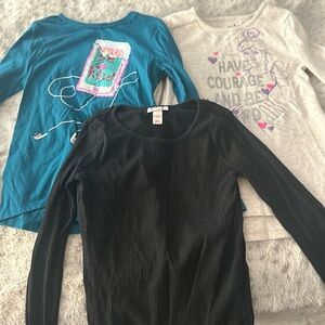 Bundle of girls long sleeve shirts